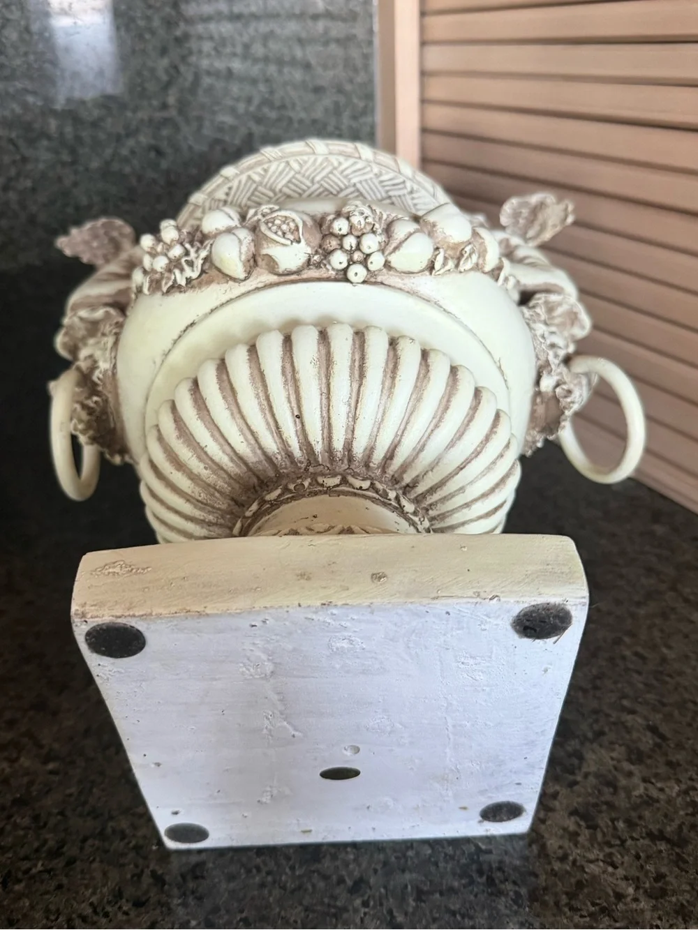 Decorative Cherub Urn Planter - Cream Home Accent